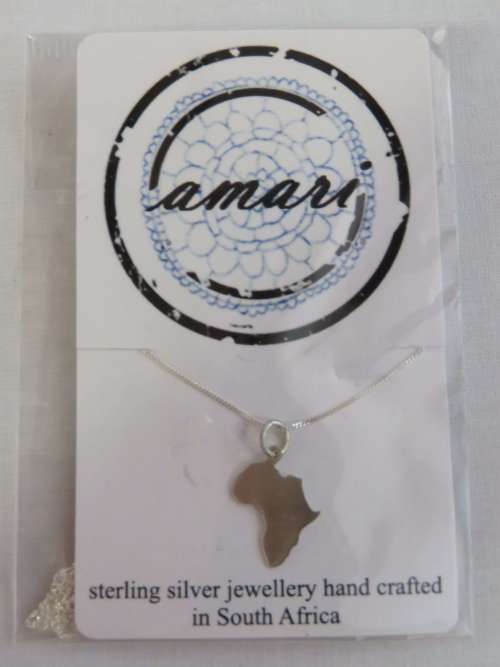 Amari sterling silver Africa pendant and necklace