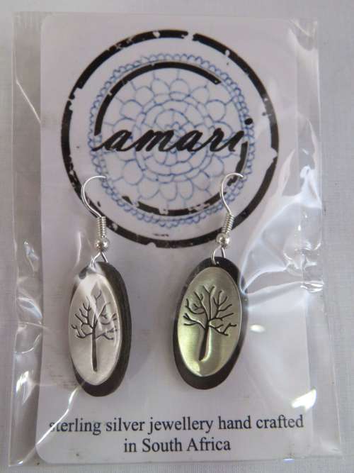 Amari sterling silver and ebony earrings