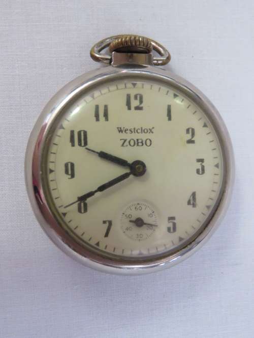 Vintage Westclox Zobo pocket watch - Working, but crown and stem is loose