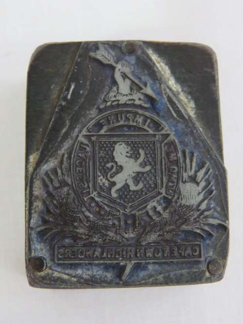Original Cape Town  Highlanders Litho plate stamp