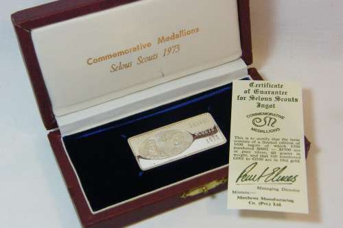 1973 Selous Scouts fine silver ingot # 0178 of 1500