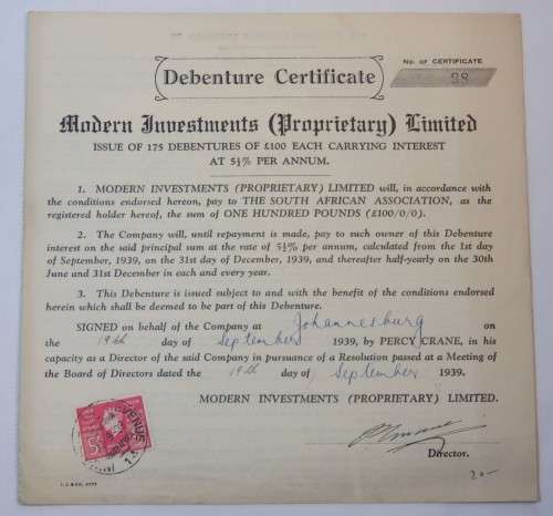 Departure Certificate No.98 - 19 Sept 1939