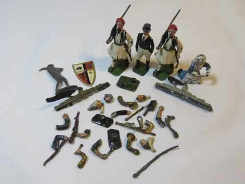Lot of lead figurines and body parts