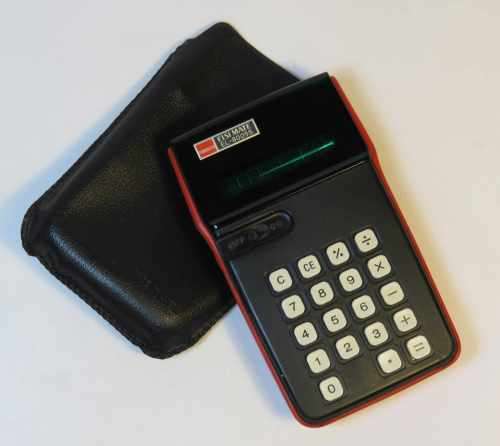 Vintage Sharp Elsi Mate EL-8005S calculator red colour - Working