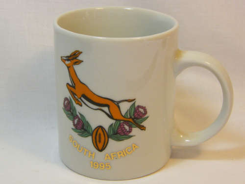 1995 South Africa Springbok rugby coffee mug