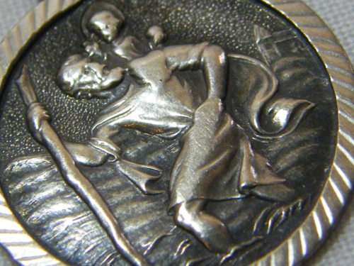 835 German silver St. Christopher pendant