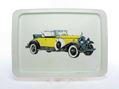 Australian made Willow tray depicting the 1931 Cadillac V12 Roadster `perfect condition`