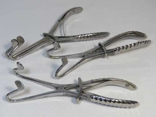 Lot of 2 stainless steel dental mouth gags - One extra for spares