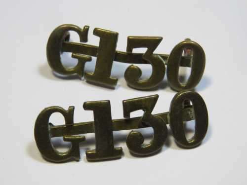 Old WW1 Police brass rank numbers pair G130