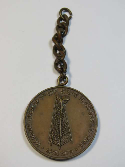 mazagon Dock Limited Bombay April 1979 medallion with chain