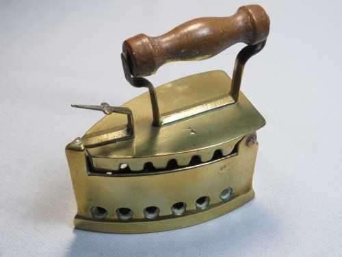 Vintage brass charcoal sad iron