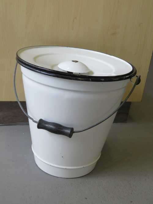 Vintage enamel slop bucket