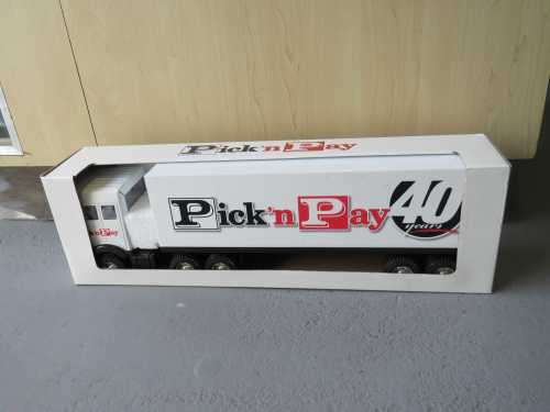 Pick n Pay 40 Years advertising toy truck in sealed box
