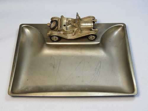 Lesney model car on stainless steel trinket bowl