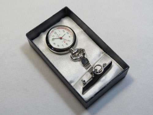Initial Quartz nurse's fob watch in original box