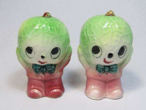 Vintage cabbage brothers porcelain salt and pepper shakers