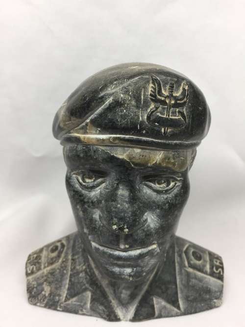 Very Unique set of 6 Rhodesian Officer busts carved from soapstone