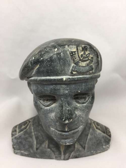 Very Unique set of 6 Rhodesian Officer busts carved from soapstone