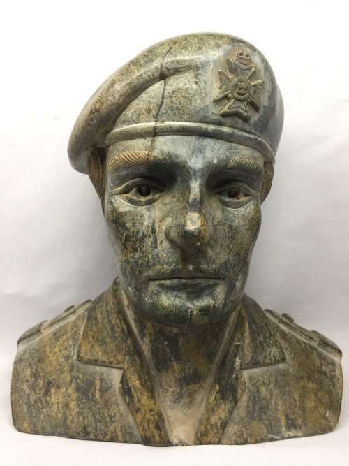 Very Unique set of 6 Rhodesian Officer busts carved from soapstone