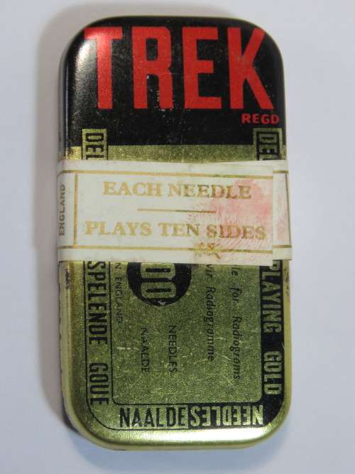 Vintage TREK gramophone needles in tin - Sealed