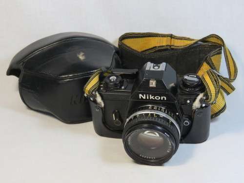 Vintage Nikon EM 35mm camera with series E 1:1.8 50mm lens