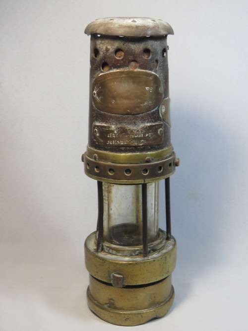 Antique Victor Kent carbide mining lamp - Well used