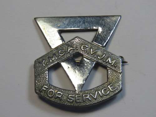 SA Young Mens Christian Association pin badge for service
