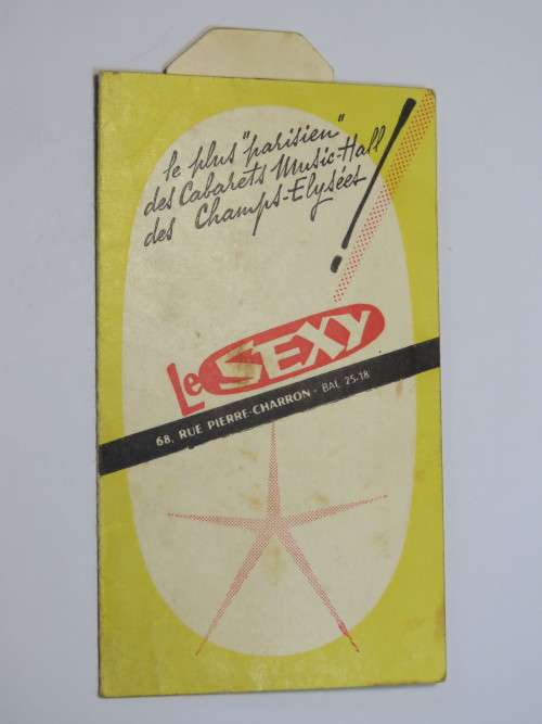 Vintage LeSexy Carbaret Music Hall card with `Strip`-tease picture