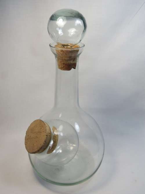 Vintage glass wine cooler decanter