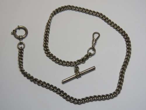 Sterling silver pocketwatch fob chain - Weighs 37.1 grams - 45cm