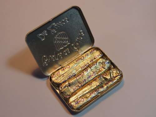 Vintage Crepe de Chine De Luxe Condom tin with contents by Vulco - NOT TO BE USED