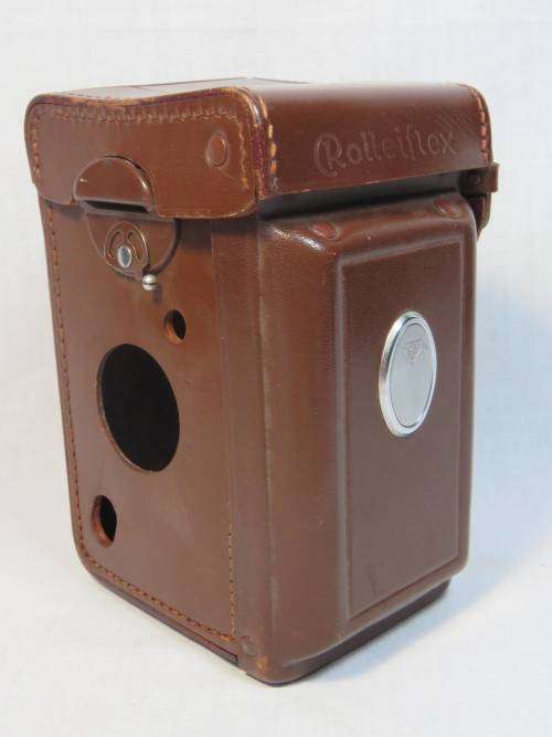 Vintage Rolleiflex camera pouch