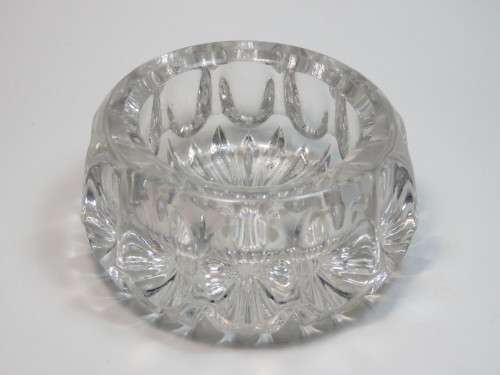 Very thick lead glass dressing table trinket bowl