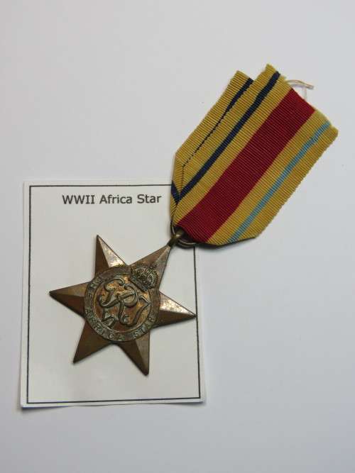 WW2 The Africa Star medal issued to M11586 M Arnold