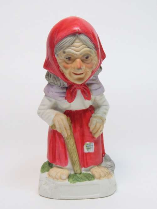 Granny in Red porcelain figurine