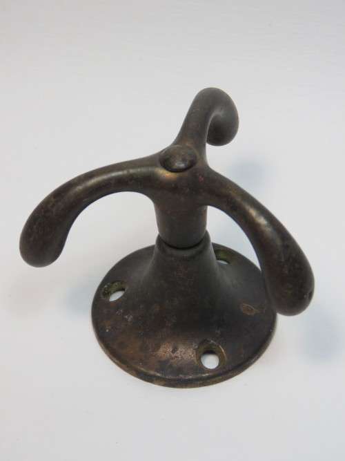 Vintage brass triple hook