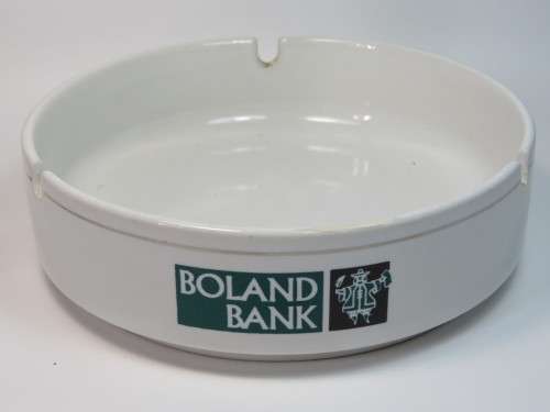 Vintage Boland Bank advertising ashtray