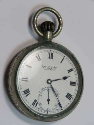 "The Railwaymans watch" Pocket watch by Kadish Bros Cape Town - Not working