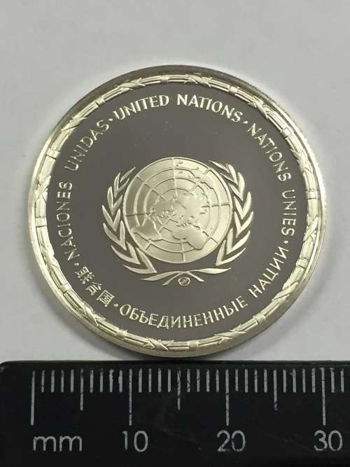 United Arab Emirates United Nations proof sterling silver medallion - weighs 12.6 grams