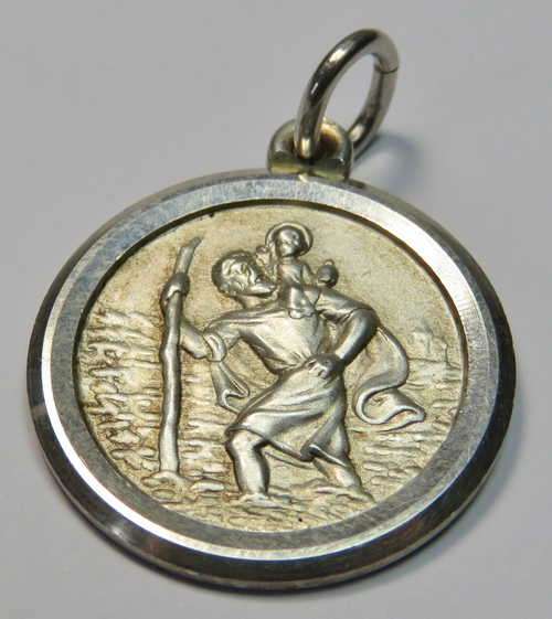 Vintage silver St.Christopher pendant - Weighs 6,3 grams