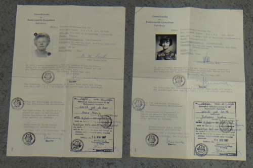 Lot of 2 vintage Visas issued by German Consulate in Salisbury Rhodesia