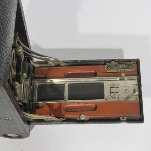 Vintage No. 3A folding pocket Kodak model B-4 camera - Red glass film view broken