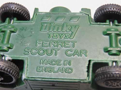 Dinky Toys Ferret Scout car - One wheel inside out