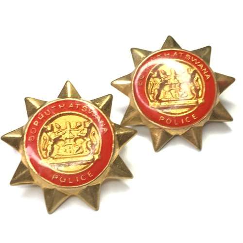 Pair of Bophuthatswana police collar badges