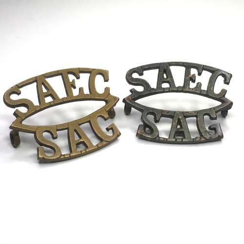 Lot of 2 different color SA Engineer Corps shoulder titles