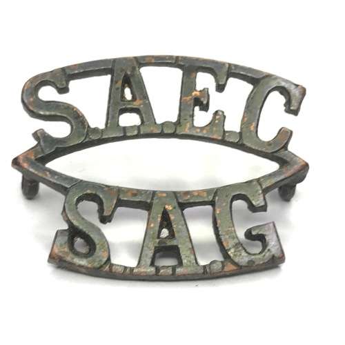 Lot of 2 different color SA Engineer Corps shoulder titles