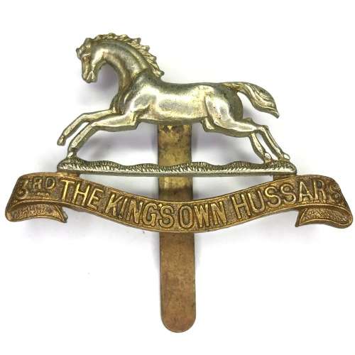 3rd The Own Hussars cap badge with slide - thin ground variation