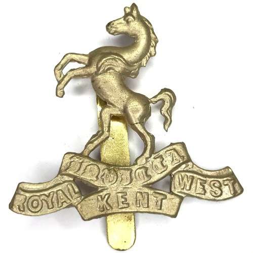 Royal West Kent Regiment cap badge with slide