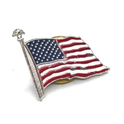 Lot of 2 small American flag pin badges