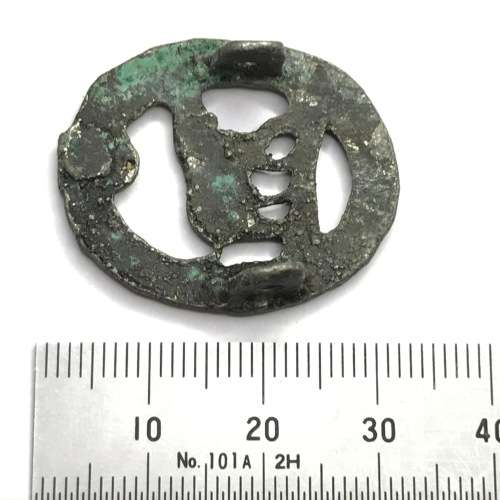 Pair of Non European sand cast collar badges